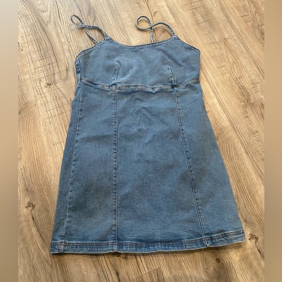 Vintage Lone Star Y2K Wash Denim Mini Dress Women’s Size Large - Picture 1 of 5